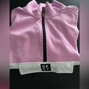 DKNY Sport pullover. Size M. Two tone pink and white.